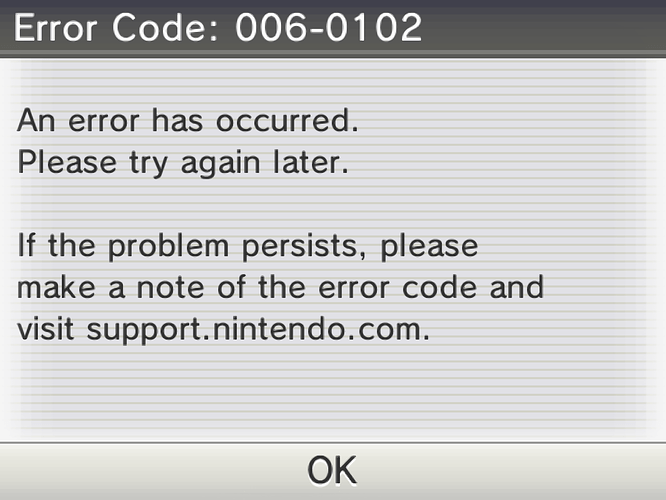 Pokémon X Post Maintenance Error